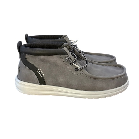 Hey Dude Wally Mid GripR Classic Grey/Black Men’s Size 9 - Picture 1 of 8